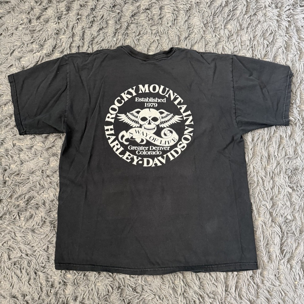 Vintage Harley Davidson Rocky Mom Tiana Shirt Men's Size Xl Faded Biker Grunge